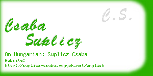 csaba suplicz business card